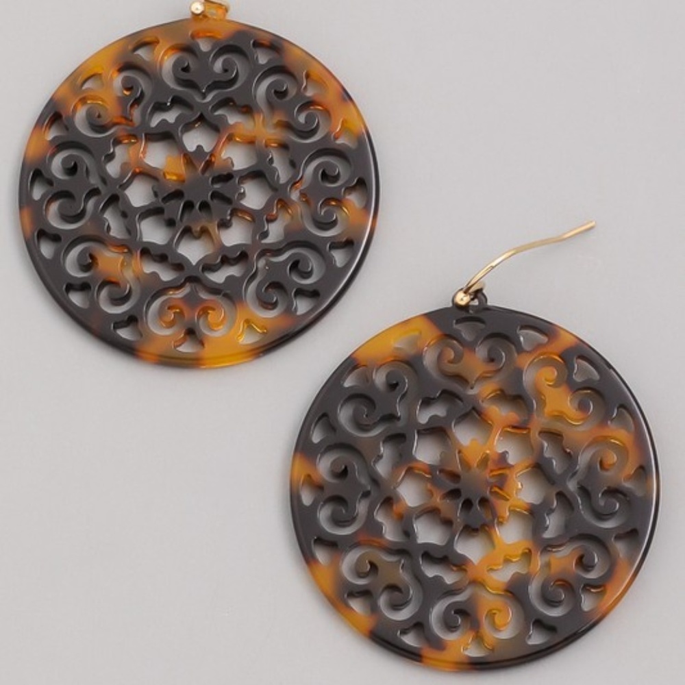 Brown Acrylic Earrings